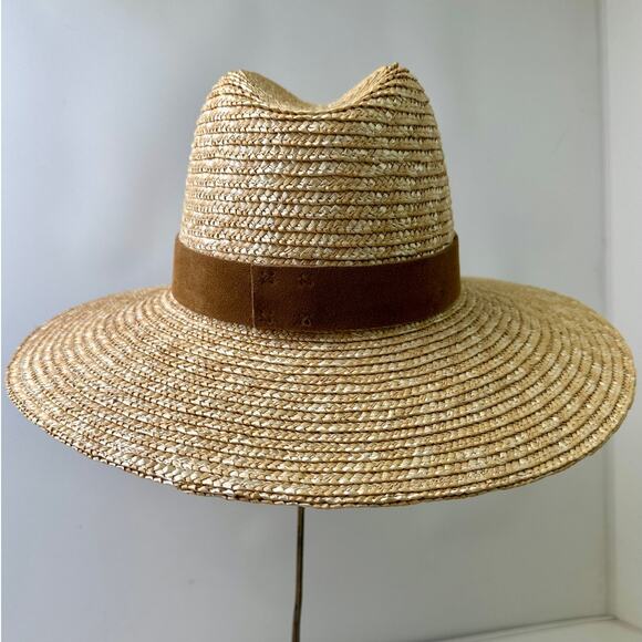 NEW Gigi Pip Isla Wide-Brim Straw Fedora Hat with Suede Band main image 6